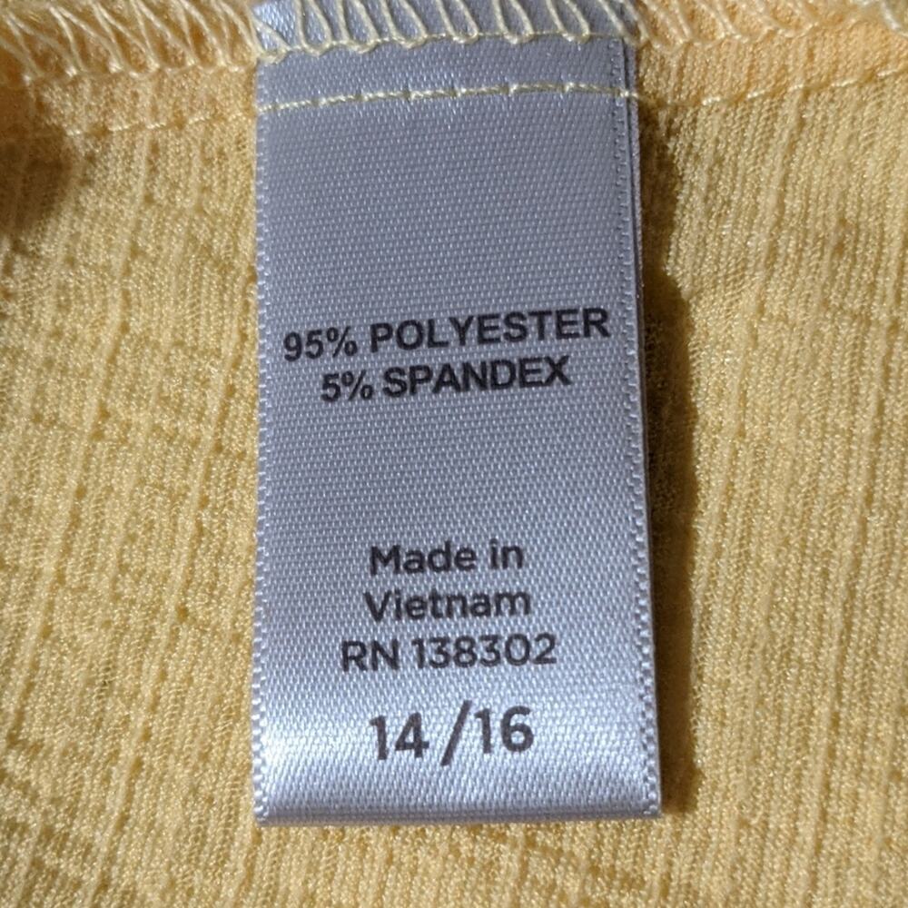 AVENUE Yellow Sleeveless Top Smocked Plus 14/16 1X - Picture 7 of 7